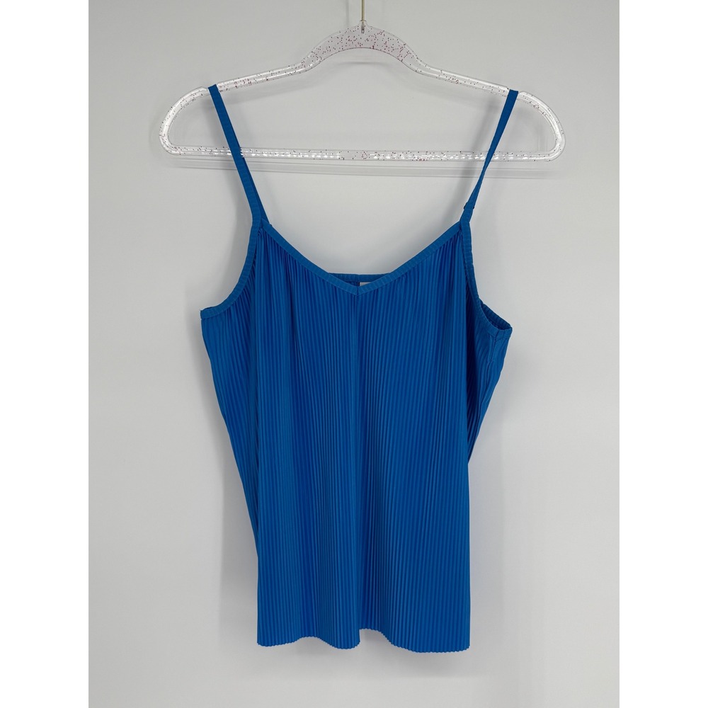 Joie Electric Blue Pleated Camisole Top Adjustable‎ Straps V Neck Sz S